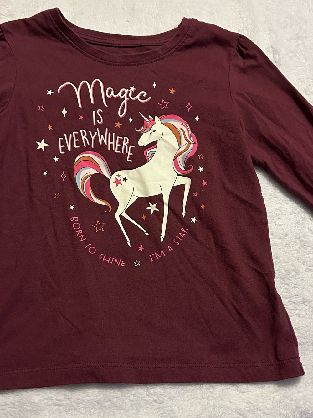 Garanimals Burgundy Unicorn 'Magic Is Everywhere' Long Sleeve Tee